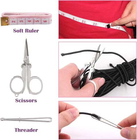 Swpeet 105Pcs Long Single Hole Plastic Cord Locks for Spring Toggles Stoppers and 11 Yards Elastic Cord for Drawstrings Non-Slip Cord Stopper Adjustable Buckler for Suppliers Shoelaces Clothing in Kuwait