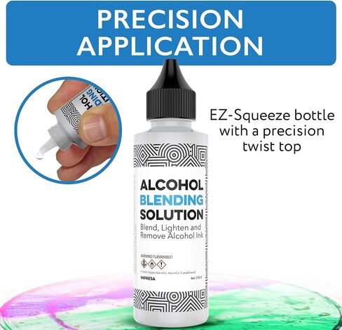 4 oz Alcohol Blending Solution –Multipurpose – Made in USA - for All Brands Including Compatible with Adirondack (R) Alcohol Ink Colors in Saudi Arabia