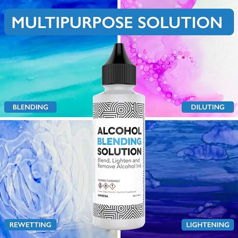 4 oz Alcohol Blending Solution –Multipurpose – Made in USA - for All Brands Including Compatible with Adirondack (R) Alcohol Ink Colors in Saudi Arabia
