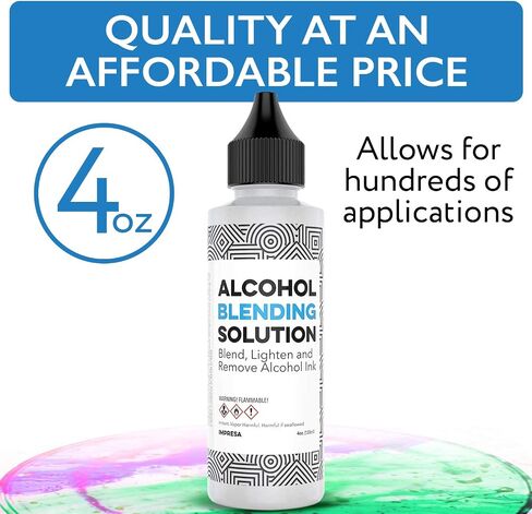 4 oz Alcohol Blending Solution –Multipurpose – Made in USA - for All Brands Including Compatible with Adirondack (R) Alcohol Ink Colors in Saudi Arabia