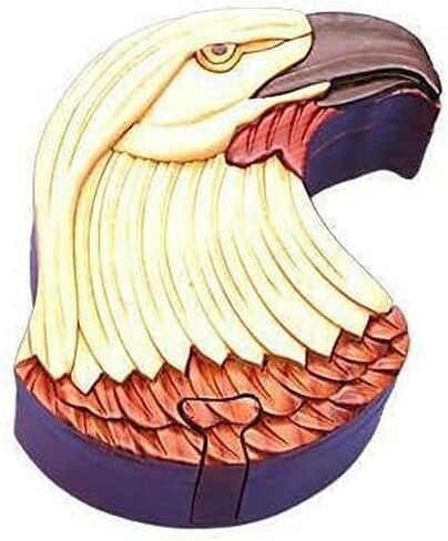 South Asian Handicrafts Eagle Head Secret Handcrafted Wooden Puzzle Box in Kuwait