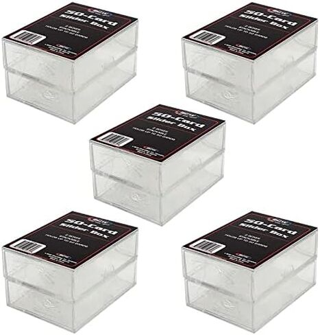 BCW 2-Piece 50 Card Slider Box - 5 ct | Premium Trading Card Storage | Sturdy, Stackable, Crystal-Clear Design for Magic The Gathering, Yu-Gi-Oh, Football, Basketball, Baseball Cards in Saudi Arabia