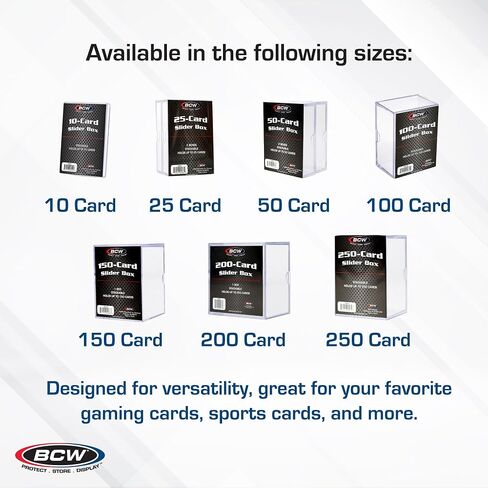 BCW 2-Piece 50 Card Slider Box - 5 ct | Premium Trading Card Storage | Sturdy, Stackable, Crystal-Clear Design for Magic The Gathering, Yu-Gi-Oh, Football, Basketball, Baseball Cards in Saudi Arabia