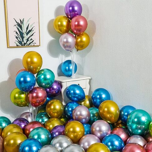 RUBFAC 150pcs Metallic Balloons 12inch 10 Assorted Colors Latex Balloons for Birthday Party Arch Decoration Wedding Birthday Baby Shower in Saudi Arabia