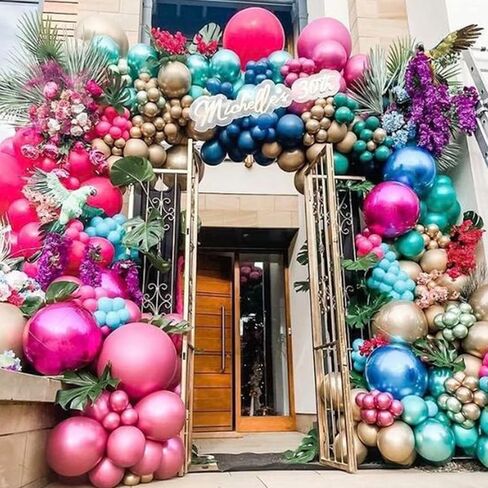 RUBFAC 150pcs Metallic Balloons 12inch 10 Assorted Colors Latex Balloons for Birthday Party Arch Decoration Wedding Birthday Baby Shower in Saudi Arabia