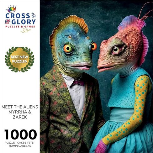 'Meet The Aliens: Myrrha and Zarek' from Cross & Glory - 1000 Piece Jigsaw Puzzle - Award-Winning, Adult Puzzle - Best New Puzzles for Brain Challenge and Fun in Saudi Arabia