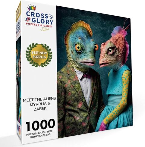'Meet The Aliens: Myrrha and Zarek' from Cross & Glory - 1000 Piece Jigsaw Puzzle - Award-Winning, Adult Puzzle - Best New Puzzles for Brain Challenge and Fun in Saudi Arabia