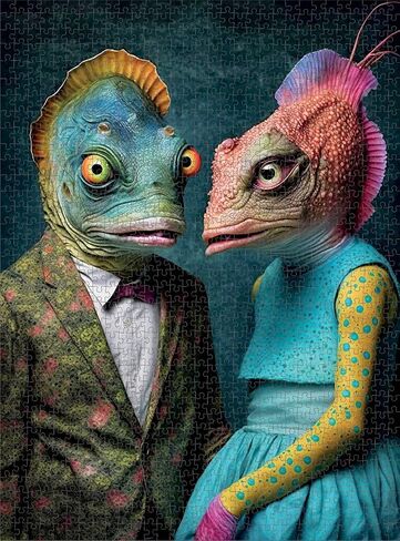 'Meet The Aliens: Myrrha and Zarek' from Cross & Glory - 1000 Piece Jigsaw Puzzle - Award-Winning, Adult Puzzle - Best New Puzzles for Brain Challenge and Fun in Saudi Arabia