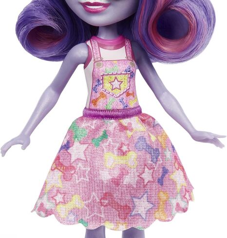Enchantimals Small Doll & Accessories, City Tails Hadley Husky Doll & Sledder Dog Figure, Removable Skirt in Kuwait