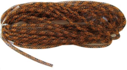 YYCRAFT لفة واحدة أنبوب شبكي بطول 30 ياردة من أجل Craft Deco Flex لأكاليل الزهور Cyberlox CRIN Crafts 8 مم 3/8 بوصة (قهوة/ذهبي) in Saudi Arabia