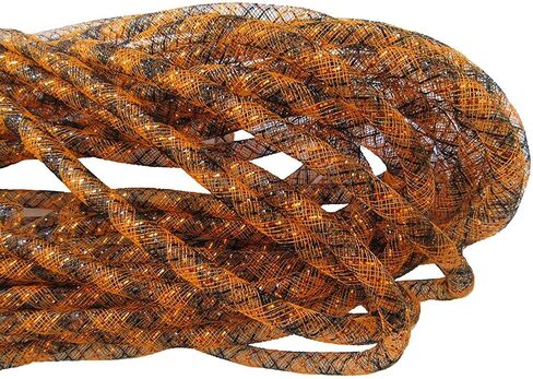 YYCRAFT لفة واحدة أنبوب شبكي بطول 30 ياردة من أجل Craft Deco Flex لأكاليل الزهور Cyberlox CRIN Crafts 8 مم 3/8 بوصة (قهوة/ذهبي) in Saudi Arabia