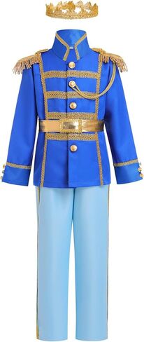 IBAKOM Prince Charming Costume for Boys Halloween Christmas Cosplay Outfits Toddler Medieval Royal Knight Fairytale Dress Up in Kuwait