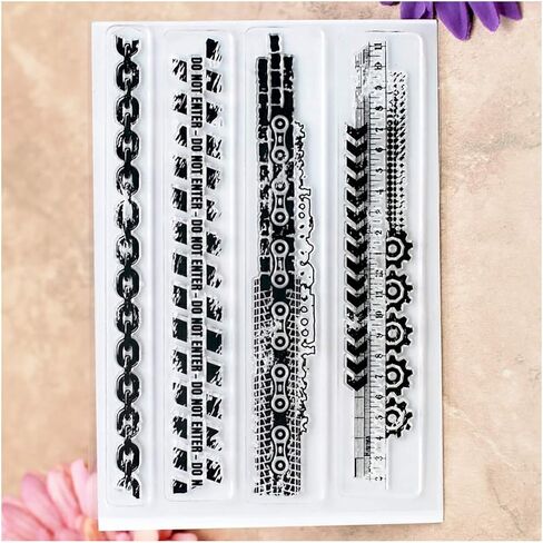 Kwan Crafts Chain Ruler Zipper Clear Stamps for Card Making Decoration and DIY Scrapbooking in Kuwait
