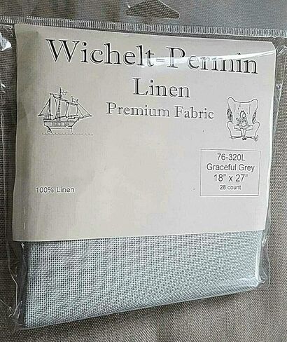 قماش Wichelt Permin من الكتان الممتاز ذو غرز متقاطعة 45.72 سم × 68.58 سم رمادي رشيق 28 قطعة .. in Kuwait
