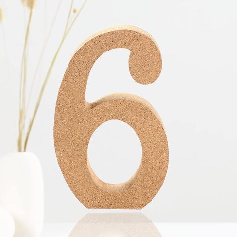 AOCEAN 4 Inch Wooden Numbers for Wall Decor Crafts - Unfinished Blank Pine Wood - Designable and Paintable - Ideal for Holiday & Home Decoration Party DIY Art Painting (1) in Saudi Arabia