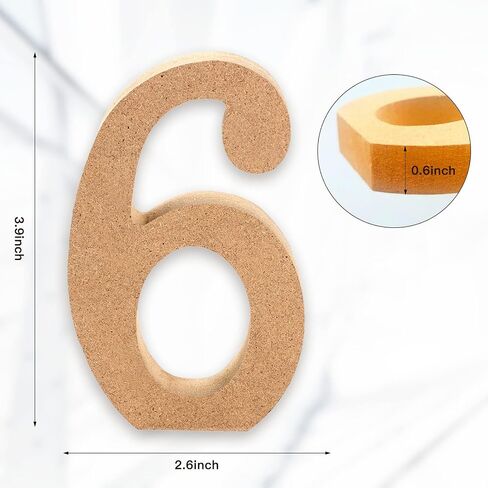 AOCEAN 4 Inch Wooden Numbers for Wall Decor Crafts - Unfinished Blank Pine Wood - Designable and Paintable - Ideal for Holiday & Home Decoration Party DIY Art Painting (1) in Saudi Arabia