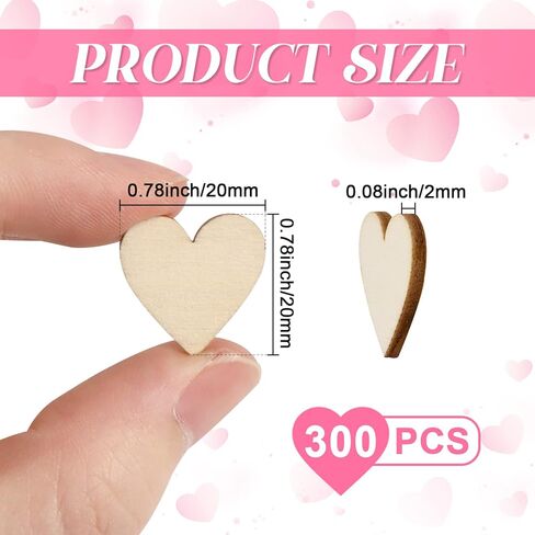 بوبوك 300 قطعة 1 بوصة خشب القلب القواطع غير منتهية شرائح خشبية على شكل قلب فارغة أقراص كتاب الضيوف علامة الخشب فارغة قطع الأعمال اليدوية لتزيين الزفاف عيد الميلاد لوازم DIY in Kuwait