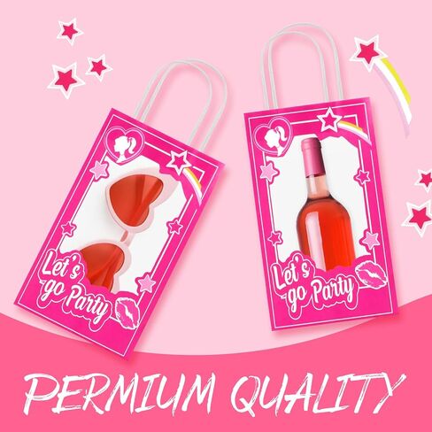 12 قطعة حقيبة هدايا للحفلات للفتيات باللون الوردي حقيبة هدايا دمية وردية ساخنة لحفلات أعياد الميلاد وحفلات الزفاف وصناديق الحلوى للفتيات وحفلات أعياد الميلاد وحفلات الزفاف وحفلات الزفاف in Kuwait