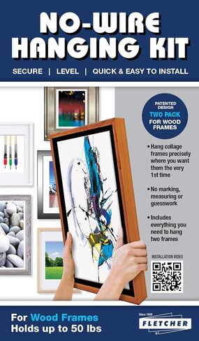 Fletcher® Picture Perfect No-Wire Hanging Kit, Hang Wall Art up to 50lbs. (25-PK-Bulk Metal) in Kuwait