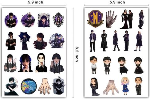 8 Sheets Wednesday Addams Temporary Tattoos for Kids, Movie Themed Birthday Party Supplies Party Favors for Kids Party Decorations in Kuwait
