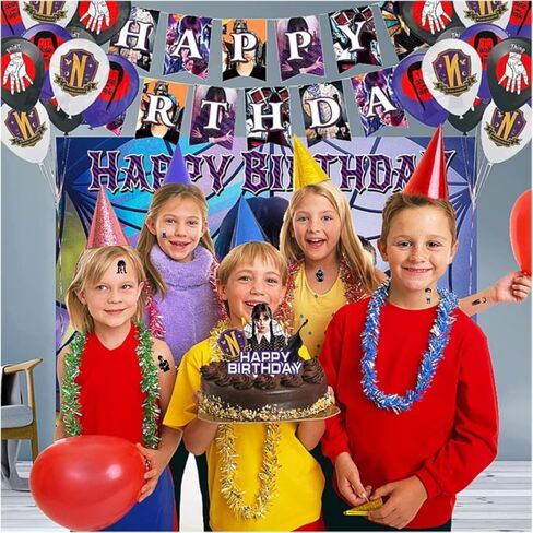 8 Sheets Wednesday Addams Temporary Tattoos for Kids, Movie Themed Birthday Party Supplies Party Favors for Kids Party Decorations in Kuwait