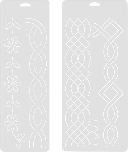 Clothing Quilting Template 2Pcs Quilting Template Plastic Sewing Patchwork Quilt Template Square Reusable Flower Line Creations Stencil DIY Craft Sewing Supply Tool 46cm in Saudi Arabia