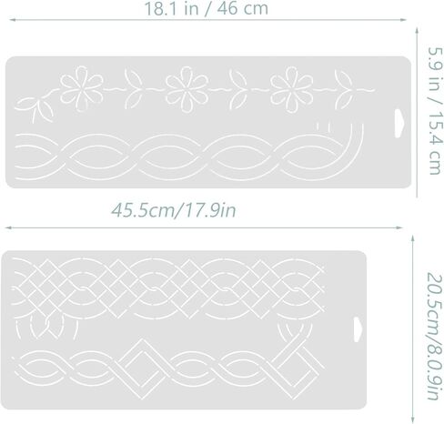 Clothing Quilting Template 2Pcs Quilting Template Plastic Sewing Patchwork Quilt Template Square Reusable Flower Line Creations Stencil DIY Craft Sewing Supply Tool 46cm in Saudi Arabia