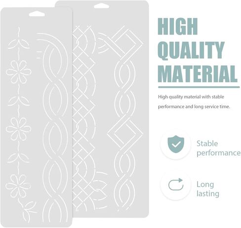 Clothing Quilting Template 2Pcs Quilting Template Plastic Sewing Patchwork Quilt Template Square Reusable Flower Line Creations Stencil DIY Craft Sewing Supply Tool 46cm in Saudi Arabia