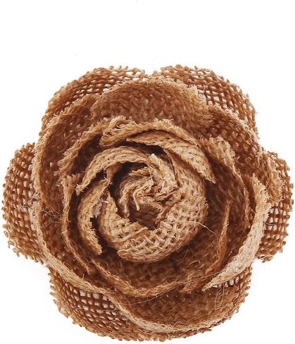 DECORA 12 Pieces Handmade Burlap Rose Flowers for Wedding Decoration DIY Craft Making in Kuwait