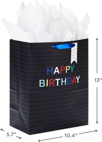 Hallmark 13" Large Personalized Gift Bag with Tissue Paper (Black Letterboard with Letter Stickers) for Back to School, Birthdays, Graduations, Holidays, Baby Showers in Saudi Arabia