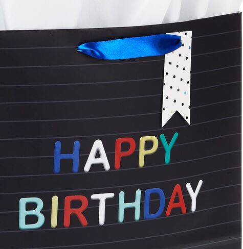 Hallmark 13" Large Personalized Gift Bag with Tissue Paper (Black Letterboard with Letter Stickers) for Back to School, Birthdays, Graduations, Holidays, Baby Showers in Saudi Arabia