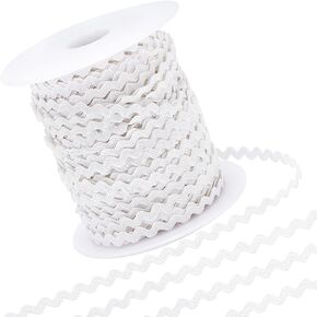 GORGECRAFT 50Yard Rick Rack Trim Ribbon Wave Sewing Bending Fringe Trim 3.5mm for Sewing Flower Making Wedding Party Lace Ribbon Craft (Black)