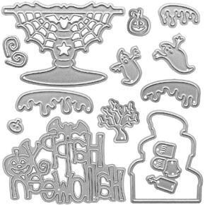 Metal Die Cuts Halloween Cutting Dies for Card Making Scrapbooking Paper Craft Album Stamps DIY Décor (Happy Halloween Letter)