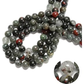 122Pcs(2 Strand/Set) 6mm African Bloodstone Smooth Round Beads Natural Stone Beads AAA Grade Premium Round Gemstone Genuine Real Stone Loose for DIY Bracelet Jewelry String Making in Kuwait