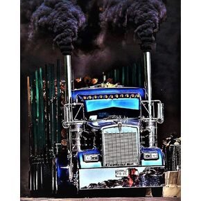 5D DIY الماس اللوحة شاحنة 16X20 بوصة الحفر الكامل جولة حجر الراين التطريز لتزيين الجدران in Kuwait