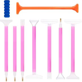 simarro 9 Pcs Diamond Painting Pen Set, 5D Diamond Painting Accessory Embroidery Pen Diamond Painting Pen DIY Diamond Painting Pen Accessories for Diamond Painting Crafts (Pink+Orange+Blue)