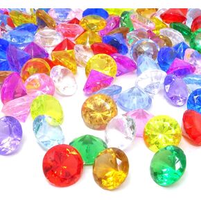 Honbay 100PCS 20mm Acrylic Faux Diamond Crystal Treasure Gems for Table Scatters, Vase Fillers, Event, Wedding, Bridal Shower, Birthday Decoration Favor, Arts & Crafts and more (Assorted Color)