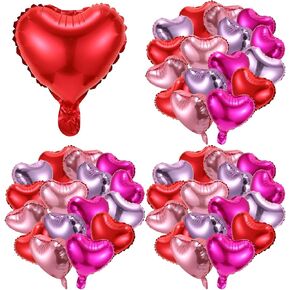 100 Pcs Valentine's Day Foil Heart Shaped Balloons 10 Inch Heart Mylar Balloons, Pink Balloons Heart Balloon for Wedding Birthday Engagement Valentine's Day Party Decoration in Saudi Arabia