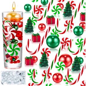 OneNine 7138 Pieces Christmas Vase Filler Water Beads Transparent Christmas Baubles Plastic Christmas Vase Filler Pearl for Christmas Family Table Party Decorations in Kuwait