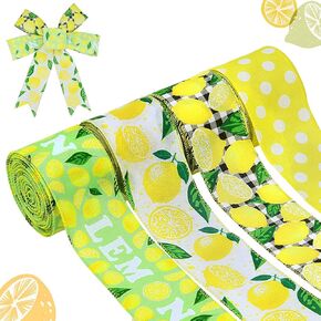 شريط بطول 32 ياردة بطول 32 ياردة من 4 لفات من الخيش الصيفي والقماش القطني والليمون لتزيين الحرف اليدوية وتغليف الهدايا واكاليل الزهور وربطات الشعر وديكور المنزل in Kuwait