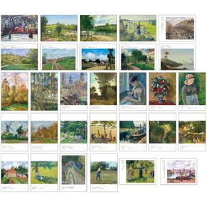 HOSTEESSCHOICE Beautiful Art Postcards set of 30 French Artist Camille Pissarro Post card variety pack Famous Painting Scenery,4 x 6 Inches