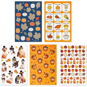 American Greetings 600-Count Thanksgiving Stickers for Kids, Assorted Thanksgiving Themes