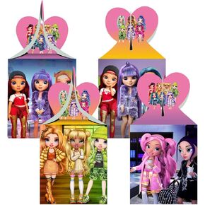 صناديق هدايا للحفلات بنمط دمى رينبو هاي من ميجيما، صناديق هدايا لدمى رينبو هاي الكرتونية، لوازم حفلات اعياد الميلاد، صناديق ديكور، صناديق حلوى in Kuwait