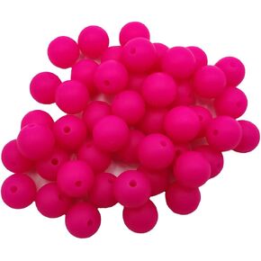 50 قطعة اللون الفوشيه سيليكون الخرز المستديرة الحسية 15 مللي متر سيليكون اللؤلؤ حبة السائبة أمي قلادة DIY بها بنفسك صنع المجوهرات الديكور in Kuwait