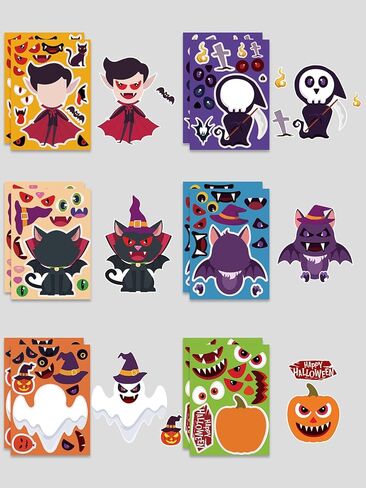 22 Sheets Christmas Make Your Own Characters Mix and Match Sticker Sheets - Xmas Make-a-face Paper Stickers for Kids Toddlers in Kuwait