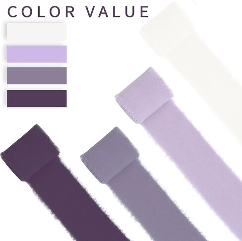 4 لفات من شريط الشيفون الهامش المصنوع يدويًا من شريط الشيفون المتوتر مثل الحرير بحواف متوترة مقاس 2 بوصة × 5 ياردات لباقات تغليف الديكور ودعوات الزفاف والحرف اليدوية (مرج الجنية) in Kuwait