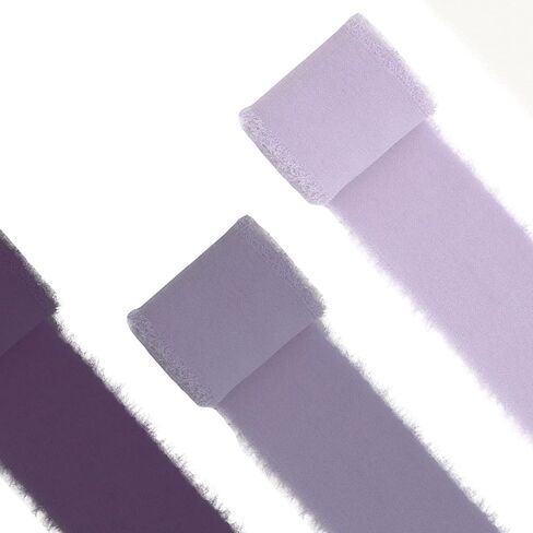 4 لفات من شريط الشيفون الهامش المصنوع يدويًا من شريط الشيفون المتوتر مثل الحرير بحواف متوترة مقاس 2 بوصة × 5 ياردات لباقات تغليف الديكور ودعوات الزفاف والحرف اليدوية (مرج الجنية) in Kuwait