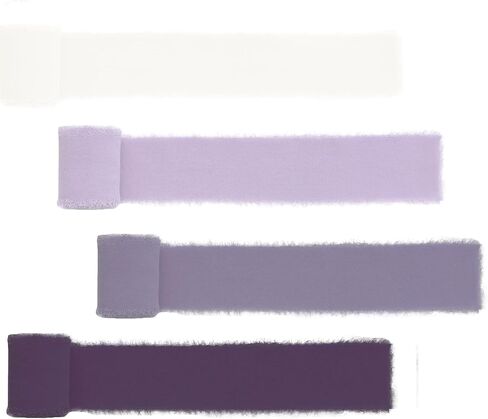 4 لفات من شريط الشيفون الهامش المصنوع يدويًا من شريط الشيفون المتوتر مثل الحرير بحواف متوترة مقاس 2 بوصة × 5 ياردات لباقات تغليف الديكور ودعوات الزفاف والحرف اليدوية (مرج الجنية) in Kuwait