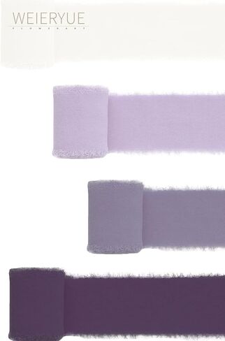 4 لفات من شريط الشيفون الهامش المصنوع يدويًا من شريط الشيفون المتوتر مثل الحرير بحواف متوترة مقاس 2 بوصة × 5 ياردات لباقات تغليف الديكور ودعوات الزفاف والحرف اليدوية (مرج الجنية) in Kuwait