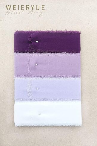 4 لفات من شريط الشيفون الهامش المصنوع يدويًا من شريط الشيفون المتوتر مثل الحرير بحواف متوترة مقاس 2 بوصة × 5 ياردات لباقات تغليف الديكور ودعوات الزفاف والحرف اليدوية (مرج الجنية) in Kuwait